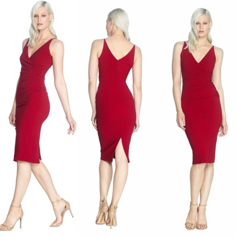 Dress the Population Red Midi Dress